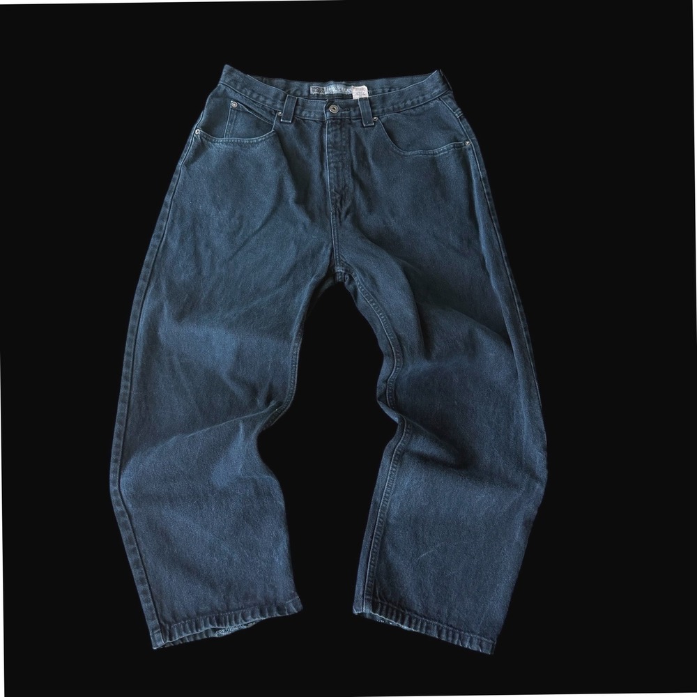 Anchor Blue Big‎ Baggy Jeans Mens 34x29 Faded Black 90s Vintage Wide Leg Skate